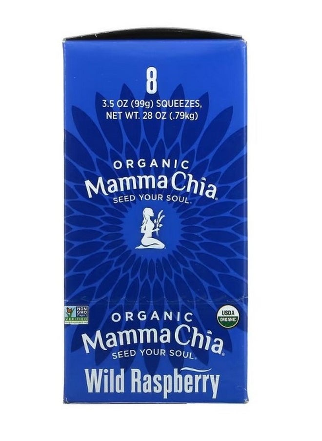 ماما شيا Organic Chia Squeeze Vitality Snack Wild Raspberry 8 Squeezes 3.5 oz  99 g Each  - Image 1