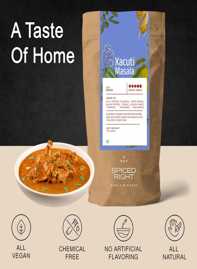 Spiced Right Xacuti Masala: 100g Authentic Goan Spice Blend for Chicken, Prawn, Mutton & Paneer, Rich, Aromatic Curry Masala for Traditional Xacuti Dishes, No Artificial Flavouring or Colouring - Image 3