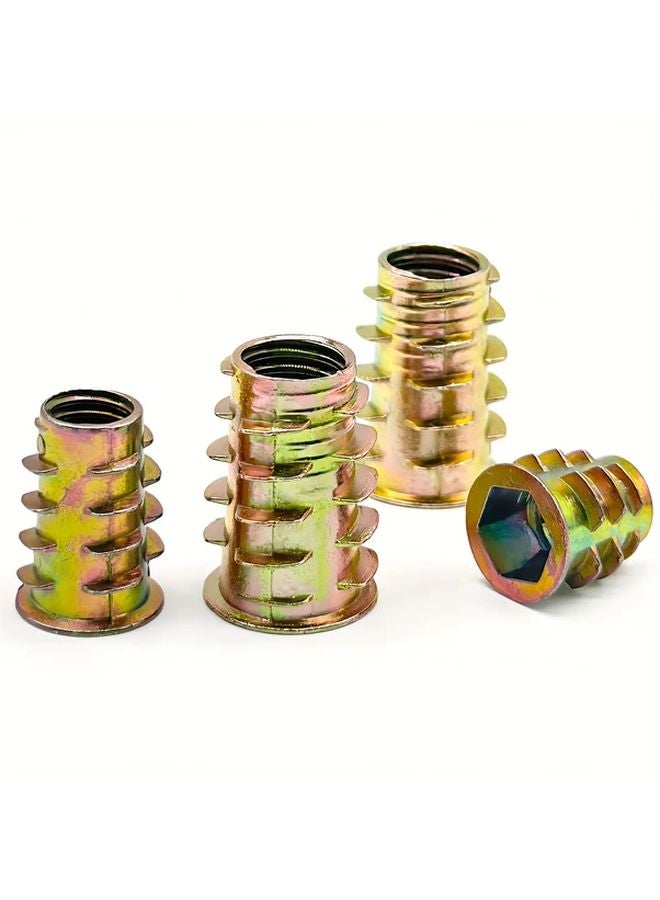 50pcs M4 8mm Zinc Alloy Threaded Inserts for Soft Wood Furniture Hex Socket Nuts - Image 5