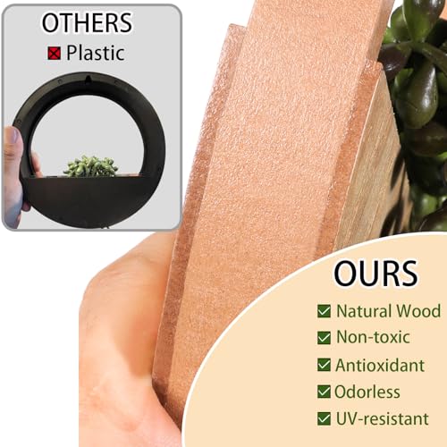 Floweroyal 2pcs Artificial Succulents Hanging Plants 12.2'' Fake String of Pearls in Pot with 8.3'' Lanyard for Indoor Outdoor Wall Decor（Wood Color）. - Image 5
