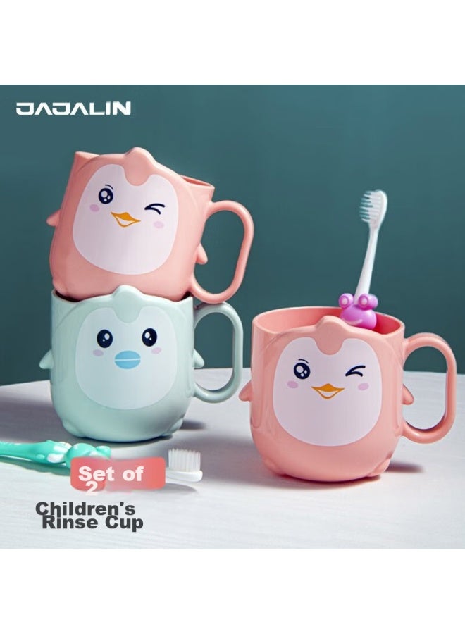 JAJALIN Jajalin Children's Toothbrush Cup, Thickened Shatterproof, Cartoon Cute Toothbrush Holder, Baby Washing Cup, Creative Toothbrush Cup, 2-pack - Image 2