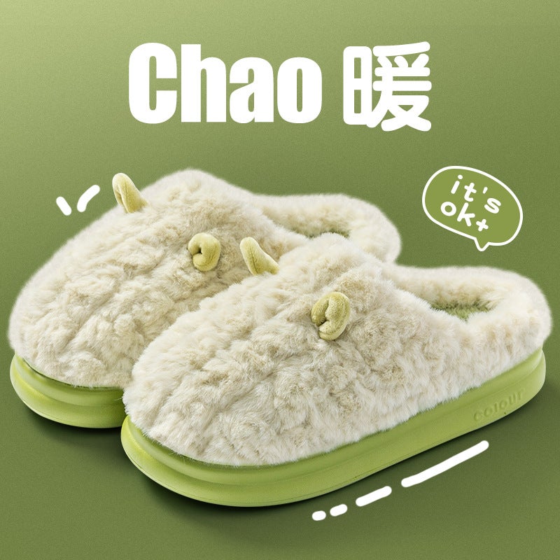 Soft Memory Foam Slippers for Women and Men with Plush Fleece Lining and Thick Sole for Indoor Home Comfort in Light Green - Image 2