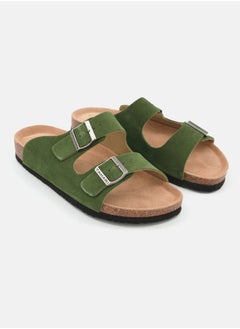 YOMA Women's Double Buckle Strap Cork Slides Classic Double-Strap Sandals - Unisex  - Image 2