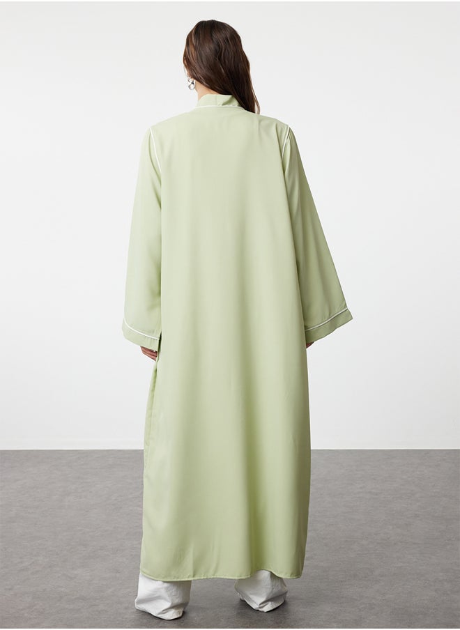 trendyol Khaki Piping Detailed Woven Cap & Abaya & Abaya TCTSS24KF00042  - Image 5