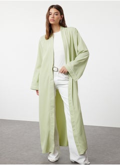 trendyol Khaki Piping Detailed Woven Cap & Abaya & Abaya TCTSS24KF00042  - Image 1