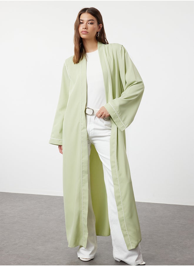 trendyol Khaki Piping Detailed Woven Cap & Abaya & Abaya TCTSS24KF00042  - Image 1