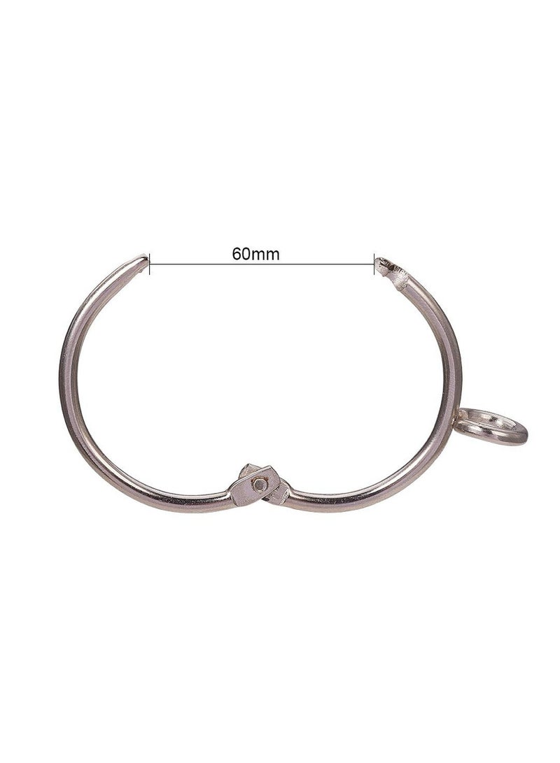 Sprinters 20 Pcs Pack Openable Curtain Rings Open and Close Metal Rustproof Drapery Loops with Eyelet For Hook Pins, Curtain Rings For Living Room, Door Curtain, Shower Curtains (Silver) - Image 2