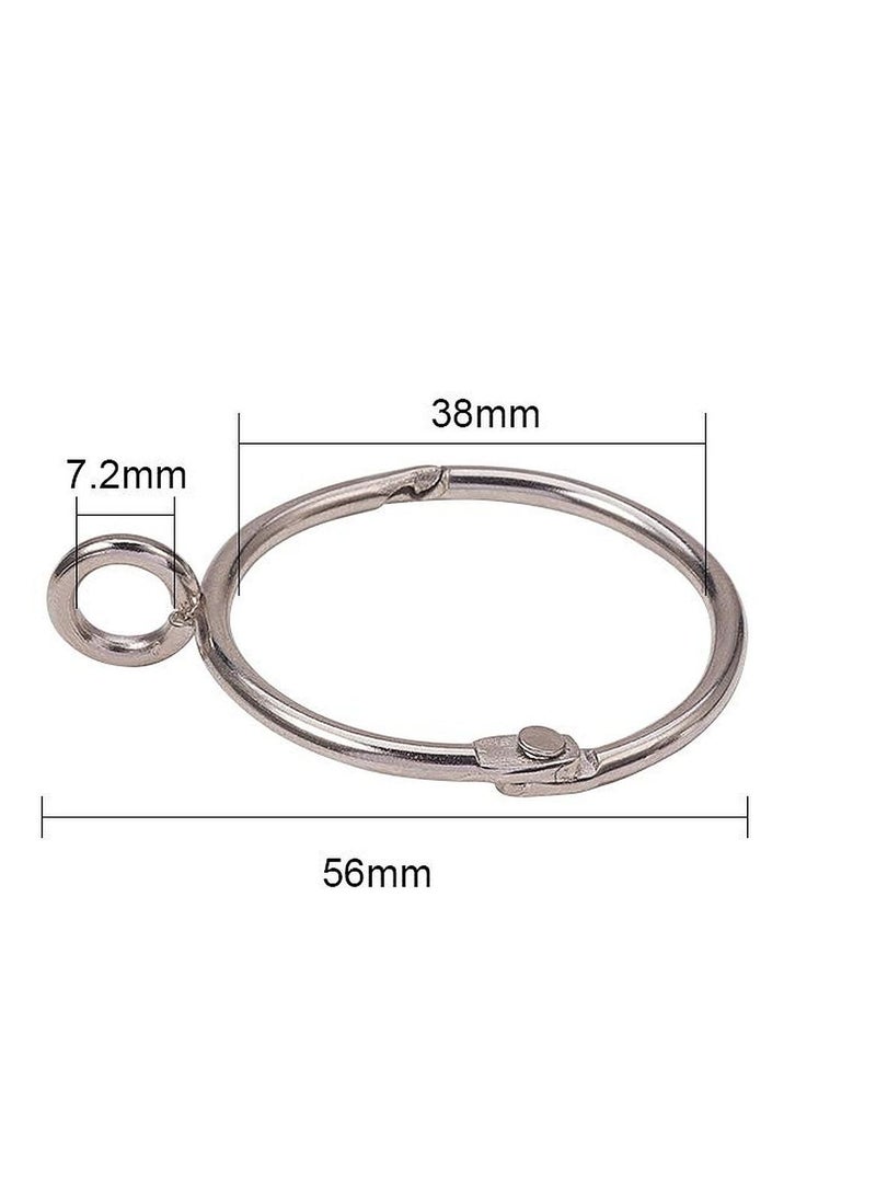 Sprinters 20 Pcs Pack Openable Curtain Rings Open and Close Metal Rustproof Drapery Loops with Eyelet For Hook Pins, Curtain Rings For Living Room, Door Curtain, Shower Curtains (Silver) - Image 3