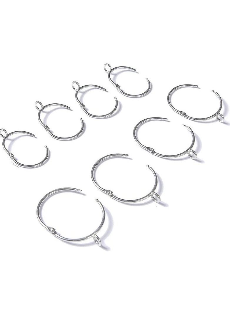 Sprinters 20 Pcs Pack Openable Curtain Rings Open and Close Metal Rustproof Drapery Loops with Eyelet For Hook Pins, Curtain Rings For Living Room, Door Curtain, Shower Curtains (Silver) - Image 4