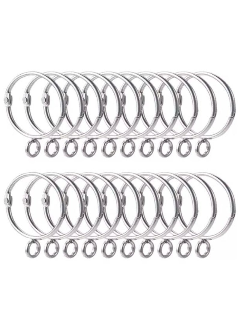 Sprinters 20 Pcs Pack Openable Curtain Rings Open and Close Metal Rustproof Drapery Loops with Eyelet For Hook Pins, Curtain Rings For Living Room, Door Curtain, Shower Curtains (Silver) - Image 5