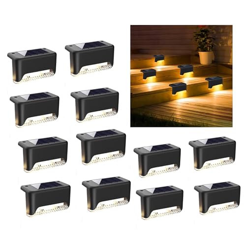 BRITSPEAR plastic Waterproof LED Solar Powered Deck Stair Outdoor Light for Railing, Wall Garden,Pathway, Backyard, Patio, and Balcony Decoration (12) - Image 1