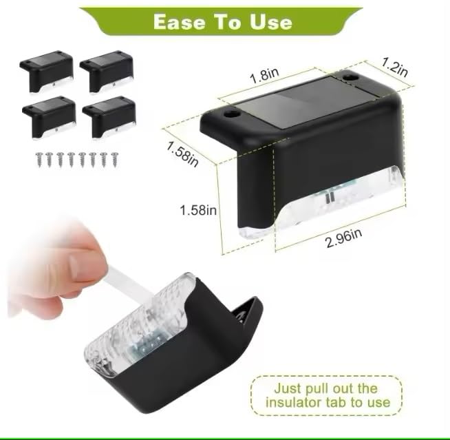 BRITSPEAR plastic Waterproof LED Solar Powered Deck Stair Outdoor Light for Railing, Wall Garden,Pathway, Backyard, Patio, and Balcony Decoration (12) - Image 2