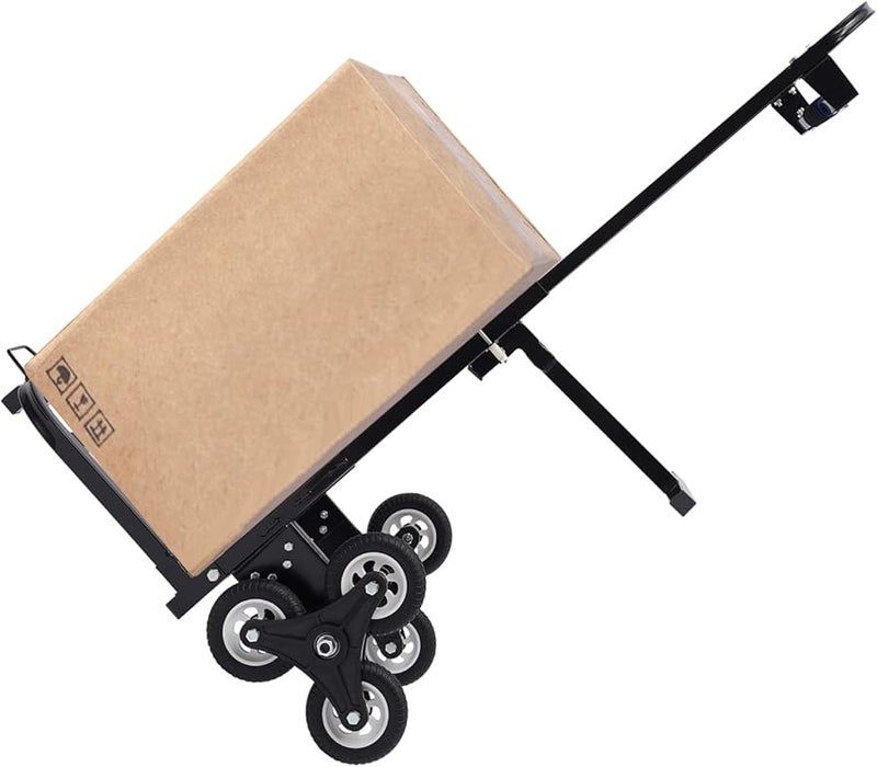 6 عجلات عربة يدوية قابلة للطي لتسلق السلالم بسعة 460 رطلاً لنقل المكاتب والمستودعات - Image 3
