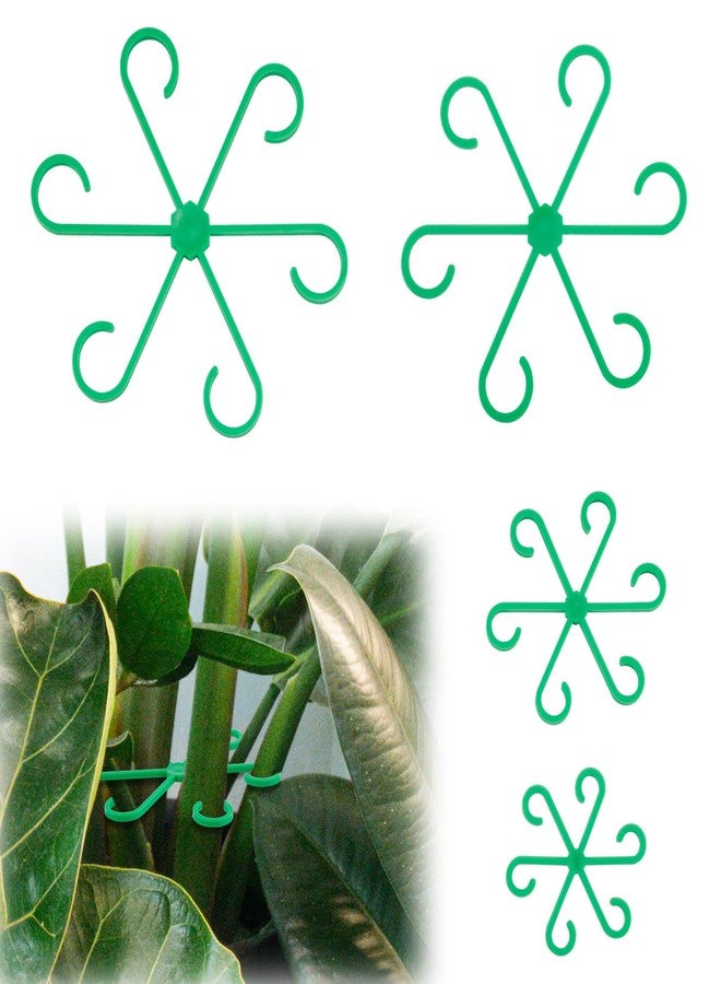 PEUTIER Pack of 4 Plant Supports, Plastic Handle Holder for Plant Climbers, Reusable Plant Trunk Hook, Plant Trunk Support for Plants (Green) - Image 1