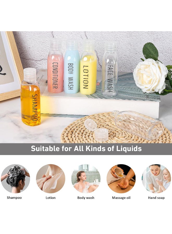 Bincoo Travel Cosmetic Bottles, 3.4 oz/6 Pack, 100 ml, TSA Approved Lotion Bottles Travel Size, Leakproof, Squeeze Bottles with Flip Cap for Toiletries, Makeup, Shampoo, Lotion (Clear) - Image 5