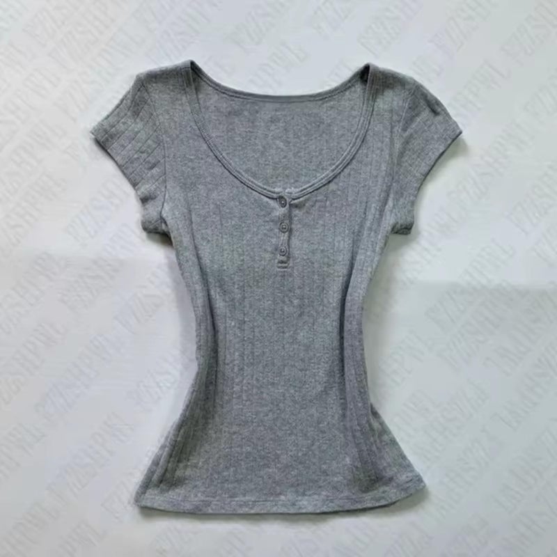 RICHTRUE Grunge Emo Goth Shirts Y2k Lace Bow Coquette Babydoll Top Women Vintage Graphic Tee 2000s Summer Top (Grey Polka Dot,Small) - Image 4