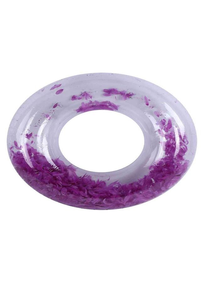 PVC Feather Decor Water Pool Inflatable Swimming Floating Ring Purple(92cm) - Image 4