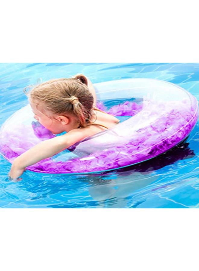 PVC Feather Decor Water Pool Inflatable Swimming Floating Ring Purple(92cm) - Image 2