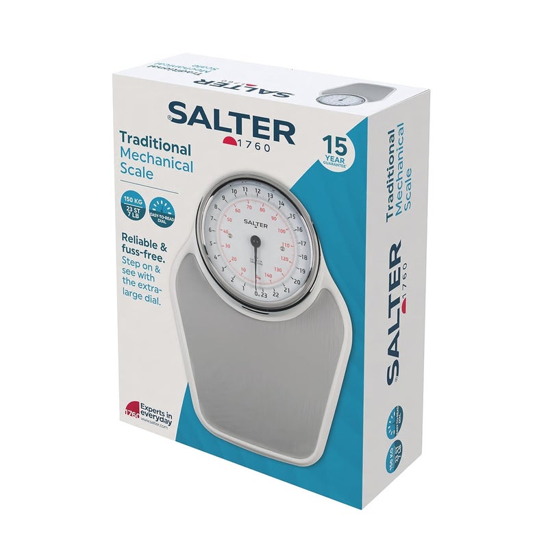 Salter Traditional Mechanical Bathroom Scale Doctors Style Bodyweight Scale Easy Read Dial Weigh Up to 150kg 23 st 7 lb Instant Readings NonSlip Extra Large Platform No Batteries Needed - Image 3