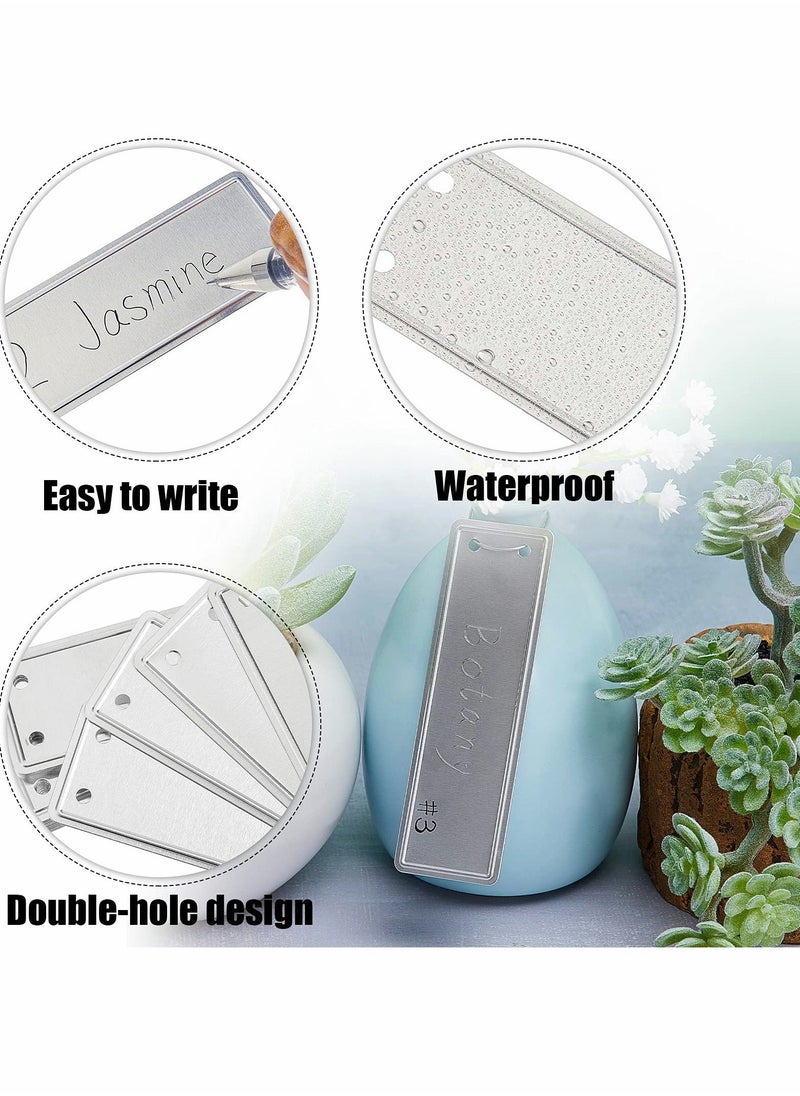 Y&D Aluminum Tree Tags with Metal Wires Double Sided Write Labels Plant Solid Stamping Waterproof Outdoor Markers for Marking Trees, Plants, Greenhouses (100 Pieces)  - Image 3