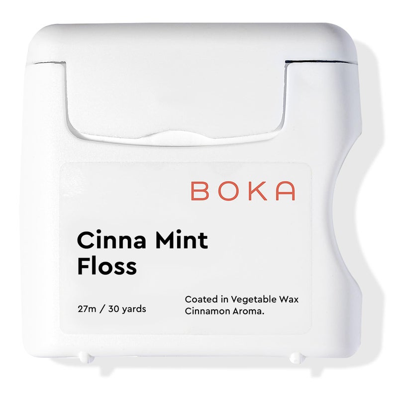 Boka Cinna Mint Woven Dental Floss, Made from Natural Vegetable Wax, Teflon-Free, 30 Yards of Waxed Floss (Pack of 1) - Image 1