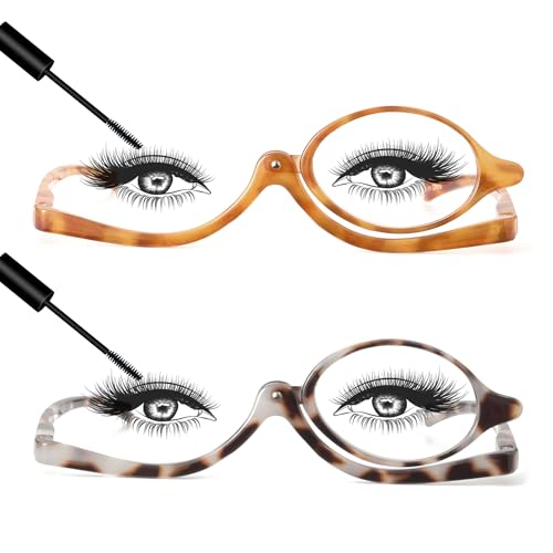 JM 2 Pairs Makeup Reading Glasses Magnifying Flip Down Cosmetic Readers for Women with Spring Hinge 30 - Image 2