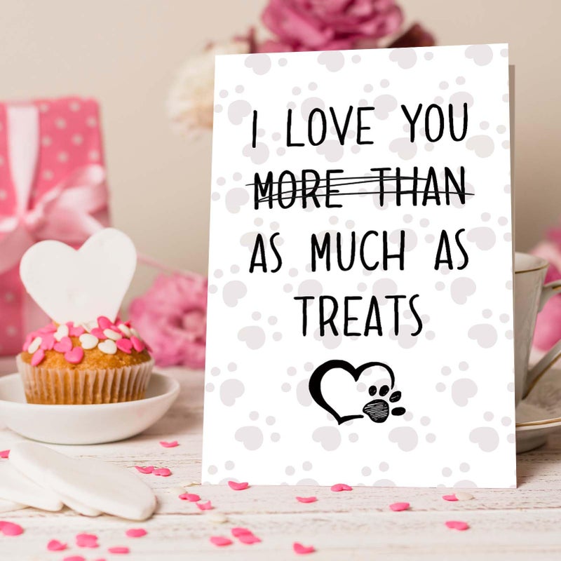 Goroar Funny Birthday Card for Dog Lover Dog Owner, Dog Mom Dad Gift for Father's Day, Mother's Day & Birthdays, I Love You More Than Treats - Image 3