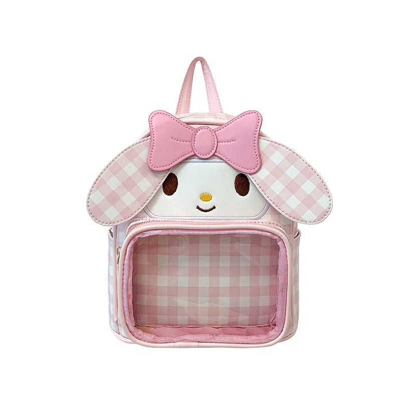Pink Rabbit Backpack for Women, Sweet Japanese Style, Diamond Quilted - Image 5