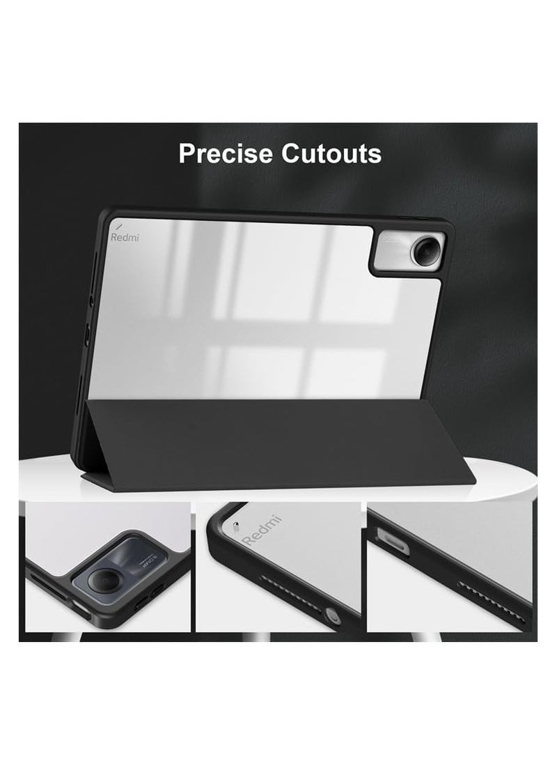 EVO Case Cover for Redmi Pad SE 11 inch Cover, Transparent Flip Case for Redmi Pad SE 11 inch [Supports Auto Sleep Wake Function], Black  - Image 5