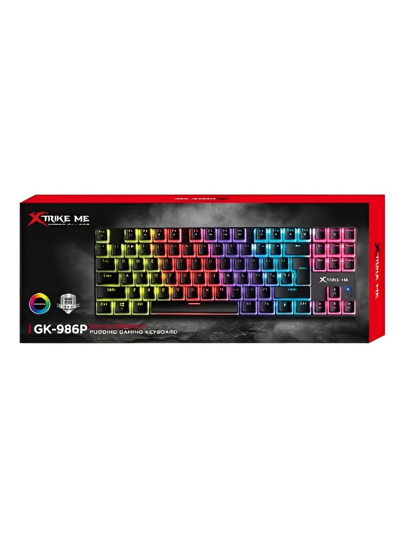 Gaming Keyboard GK-986P Gaming Mechanical Keyboard Rainbow Backlight Wired Keyboard 87 Keys