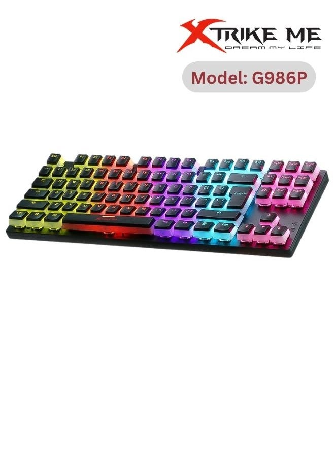 Gaming Keyboard GK-986P Gaming Mechanical Keyboard Rainbow Backlight Wired Keyboard 87 Keys