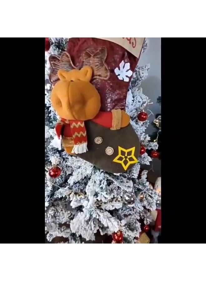 Personalized Christmas Stocking, 18" Large Size Christmas Stockings Ornaments, Cute 3D Santa Xmas Stocking Holiday Party Decoration Gifts for Family Kids, Christmas Tree Décor. - Image 2