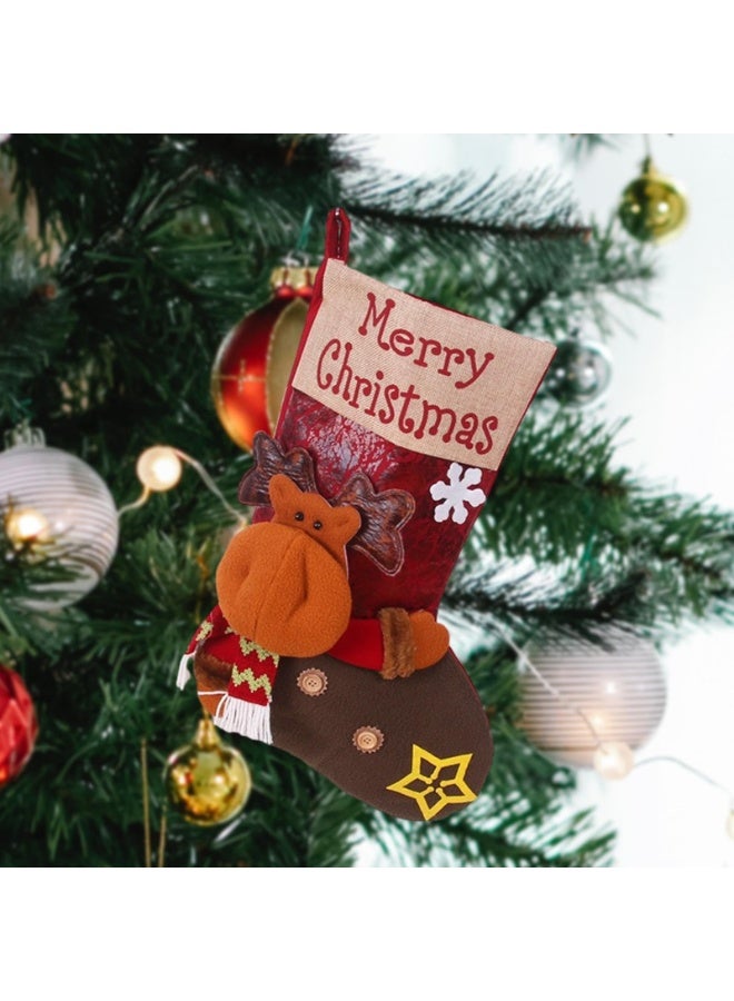 Personalized Christmas Stocking, 18" Large Size Christmas Stockings Ornaments, Cute 3D Santa Xmas Stocking Holiday Party Decoration Gifts for Family Kids, Christmas Tree Décor. - Image 3