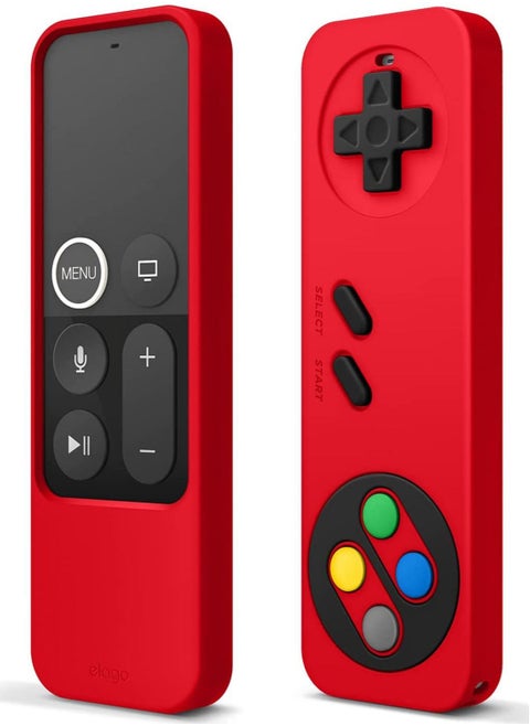 R4 Retro for Apple TV Siri Remote 1st Generation Apple TV Remote Case Cover Classic Controller Design with Lanyard - Red