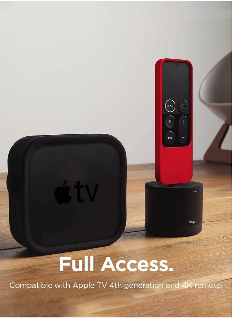 R4 Retro for Apple TV Siri Remote 1st Generation Apple TV Remote Case Cover Classic Controller Design with Lanyard - Red