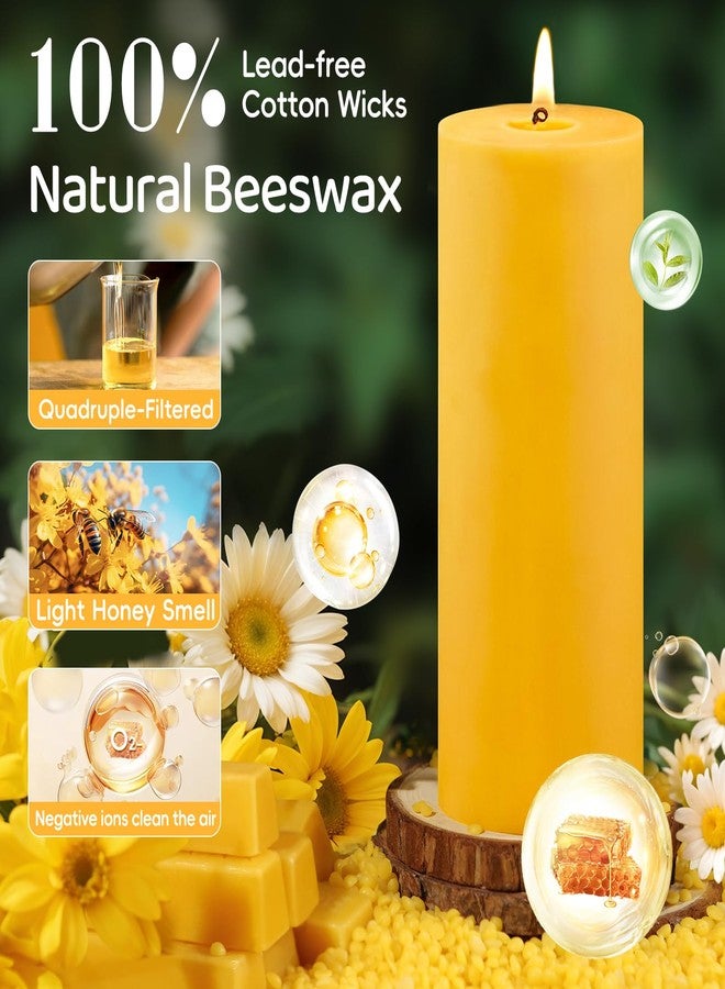 MAKALONE 2.8x8in Beeswax Pillar Candles -2pcs - Image 3