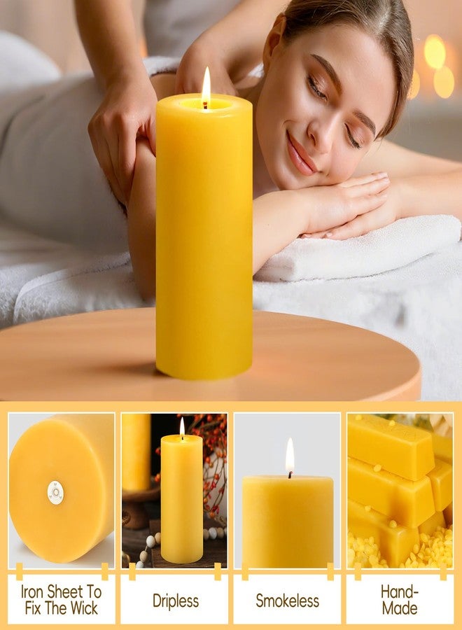MAKALONE 2.8x8in Beeswax Pillar Candles -2pcs - Image 4