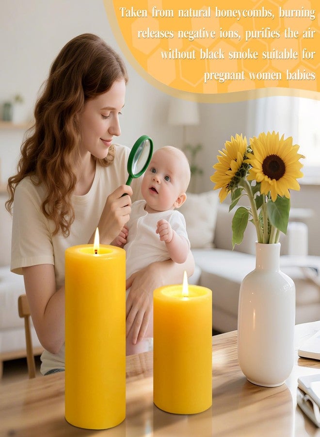 MAKALONE 2.8x8in Beeswax Pillar Candles -2pcs - Image 5