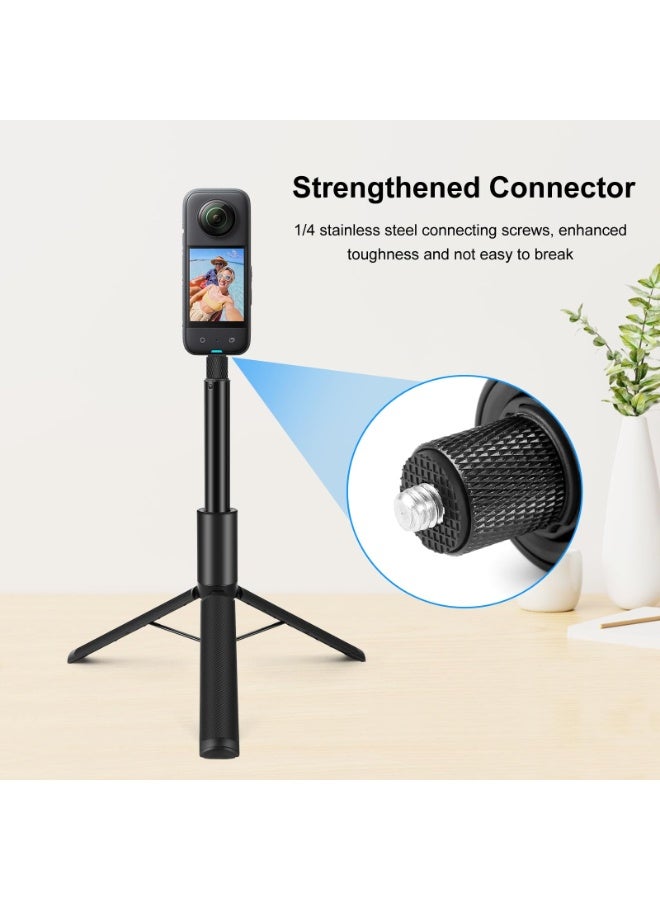 Daxiongmao Insta360X3/X4/X5 Invisible Selfie Stick Panoramic Sports Camera Universal Aluminum Alloy Extension Pole Tripod Cycling Pole (122cm) - Image 5