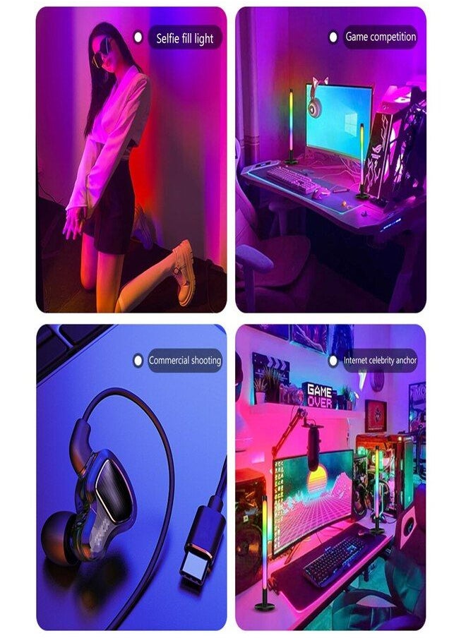 RGB Light Bar Ambient Lighting Flow Gaming Lights Bar RGB Led Lights For TV Backlight Mood Lighting With 18 Music Modes Smart Light Bar Bluetooth APP Controlled Led Light Bar For Room PC