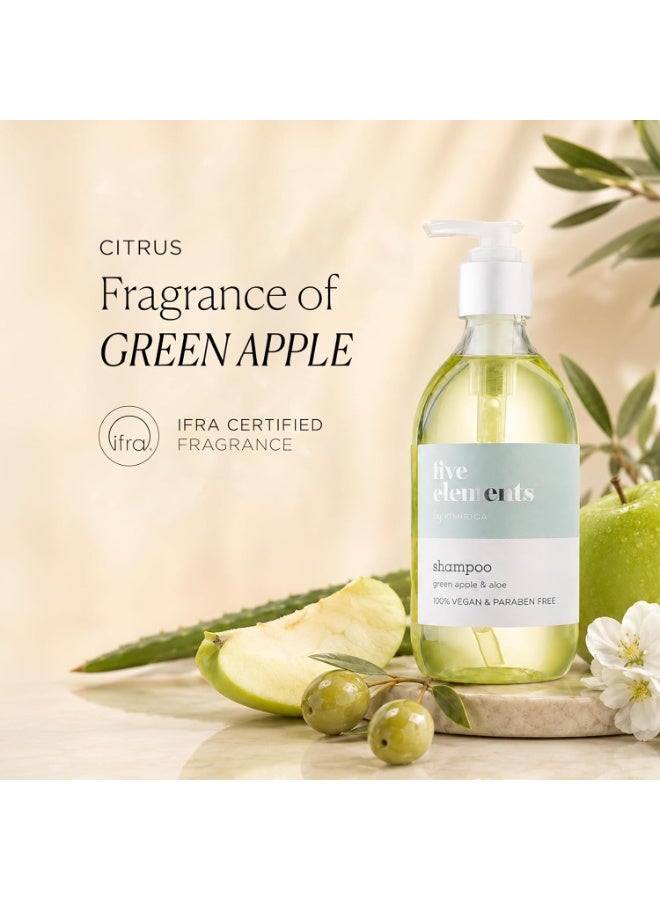 Kimirica Five Elements Green Apple & Aloe Shampoo made with Naturally Derived Extracts for Soft, Smooth, & All Hair Types, 100% Vegan, Paraben and SLS Free, 300ml - Image 3