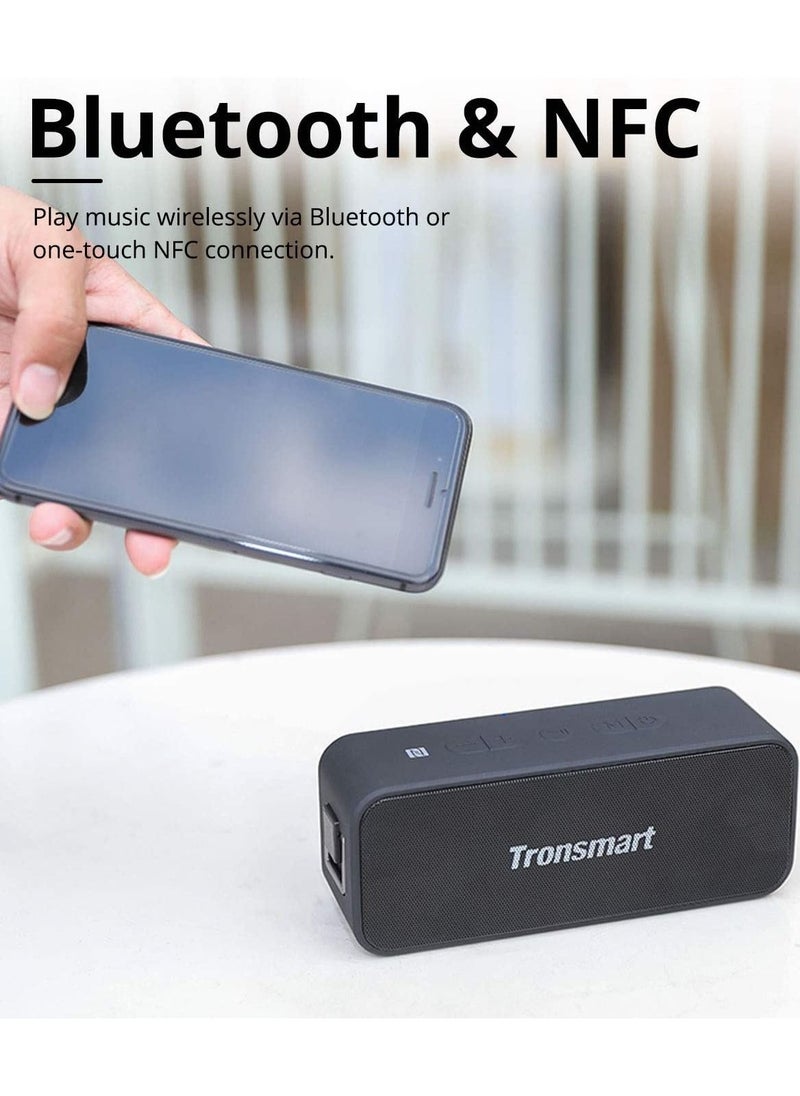 Tronsmart Waterproof Bluetooth speaker, T2 PLUS Portable Speaker with 24 Hours Playtime, IPX7 Waterproof Wireless Bluetooth 5.0 Speaker, Voice Assistant, Built-In Mic for Phone Outdoor, Alexa Black - pzsku/Z5DDA3386475A2ED12DF7Z/45/_/1667638580/a1eba759-eabe-44f3-8243-5d1cd1f0ff4e