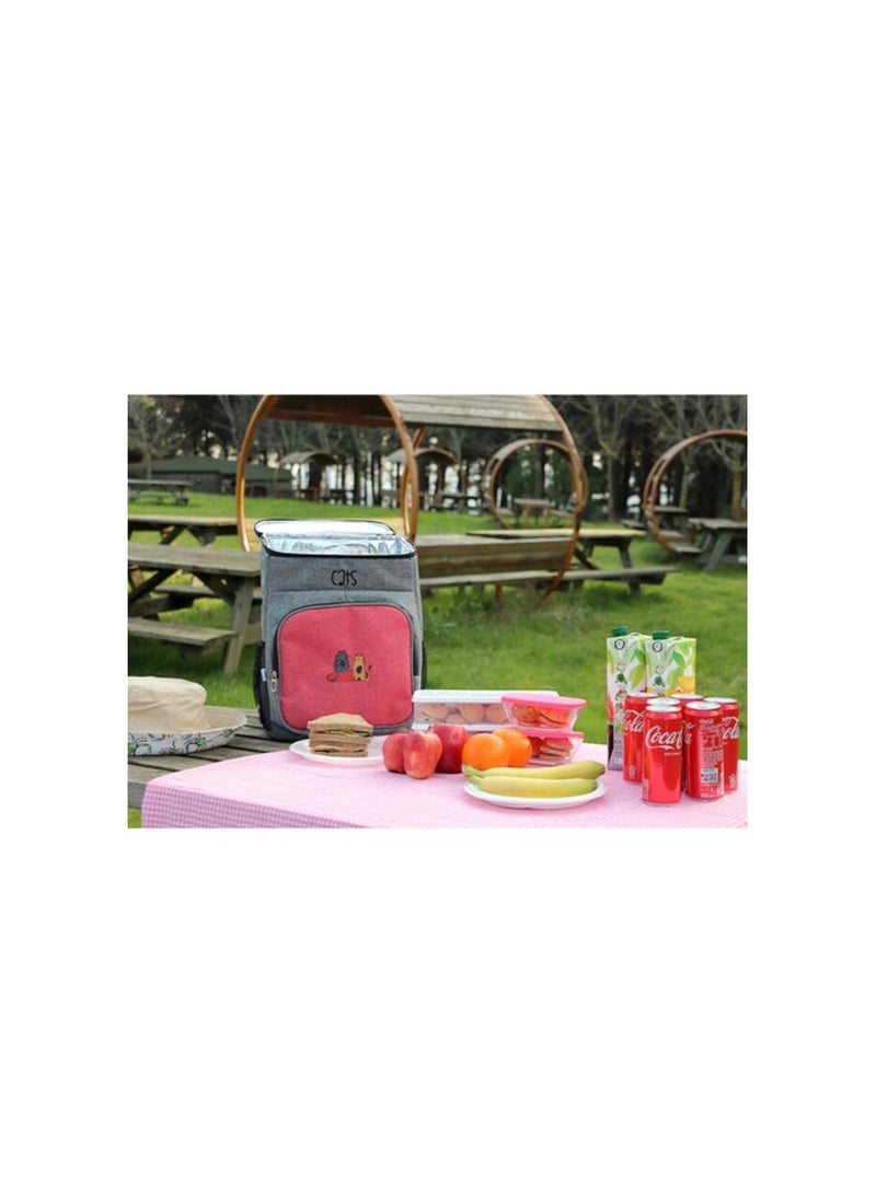 بيج ديزاين حقيبة ظهر معزولة من بيج ديزاين، صندوق غداء ناعم ومبرد، مقاوم للماء، متوسط ​​الحجم، حقيبة غداء معزولة، نقل الطعام الساخن والبارد، مثالية للمكتب، المدرسة، النزهة، استخدام التخييم، للرجال والنساء، 16 لتر - Image 2