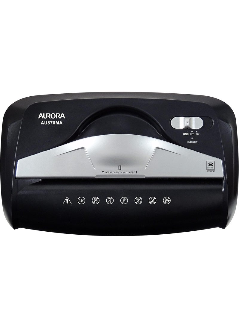 AURORA Aurora AU870MA HighSecurity 8Sheet MicroCut Paper Credit Card Shredder Black  - Image 4