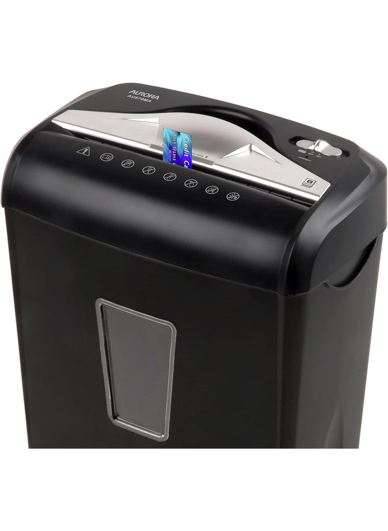AURORA Aurora AU870MA HighSecurity 8Sheet MicroCut Paper Credit Card Shredder Black  - Image 2