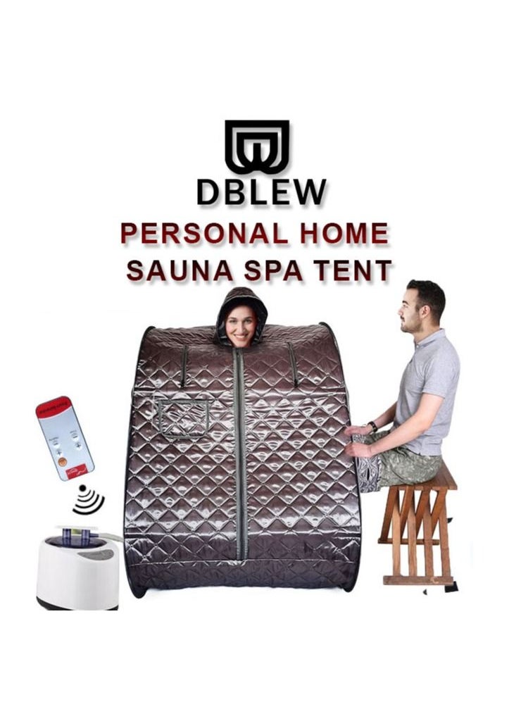 DBLEW Personal Portable Sauna Steam Tent Home Spa Full Body Box Relaxation Massage Machine With Remote  - Image 1