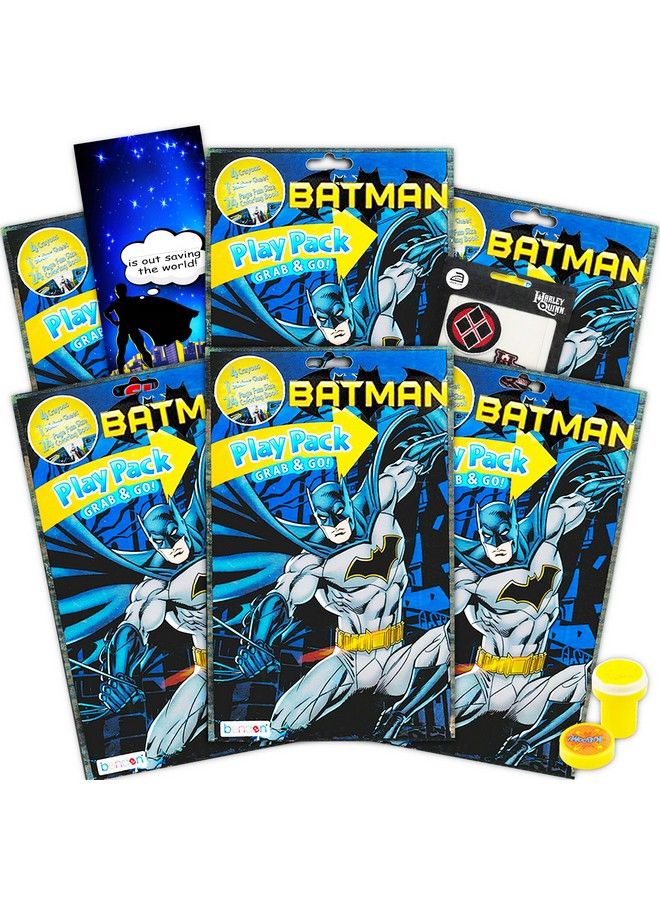 DC Comics Batman Party Favors Pack ~ Bundle Of 6 Batman Play Packs Filled With Stickers Coloring Books Crayons With Harley Quinn Patches Superhero Stamp And Door Hanger (Batman Party Supplies) - Image 2