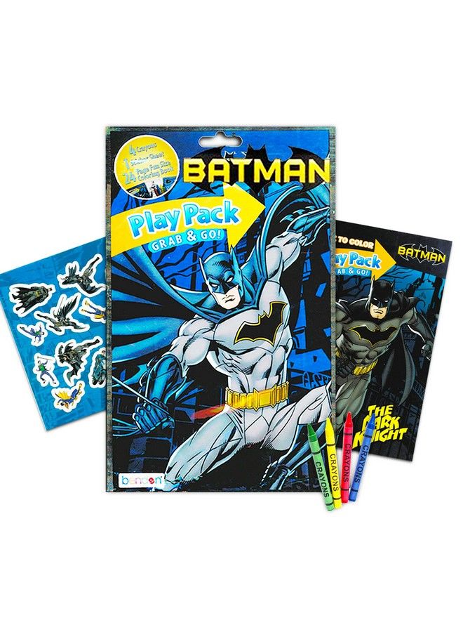 DC Comics Batman Party Favors Pack ~ Bundle Of 6 Batman Play Packs Filled With Stickers Coloring Books Crayons With Harley Quinn Patches Superhero Stamp And Door Hanger (Batman Party Supplies) - Image 3