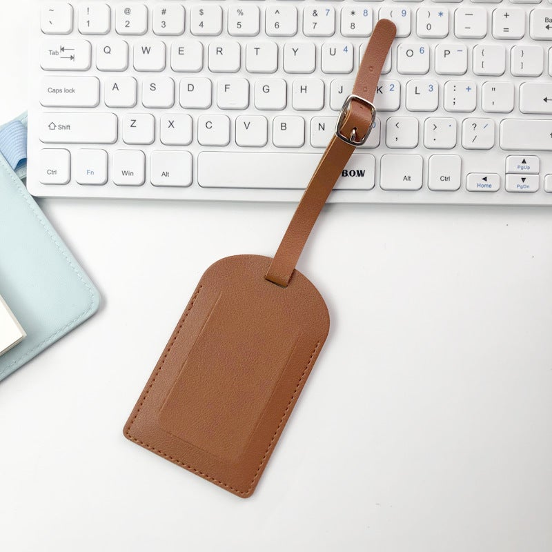Multicolor PU Leather Luggage Tag with StrapVertical Flip Brown Vertical Flip Brown 