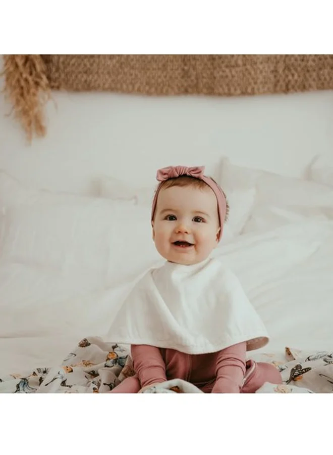 أنفي بيبي Set of 3 Organic Bamboo Burp and Bib Cloth White